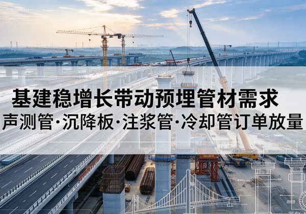 弋江基建稳增长带动预埋监测管材需求，声测管、沉降板、注浆管订单持续放量