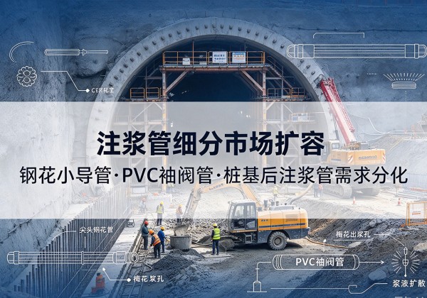 弋江注浆管细分市场扩容，隧道钢花小导管、PVC 袖阀管、桩基后注浆管需求分化